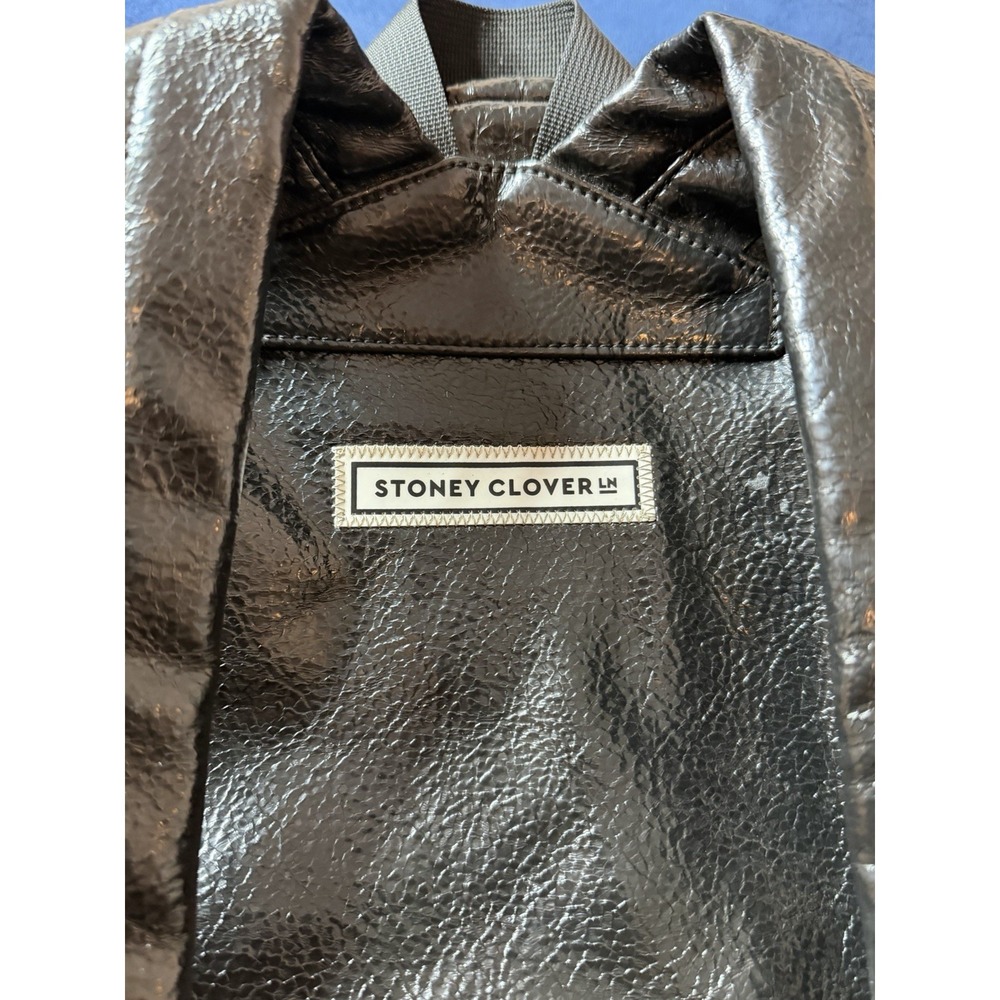 Stoney Clover Lane Black Pebbled Leather Backpack Women Bag